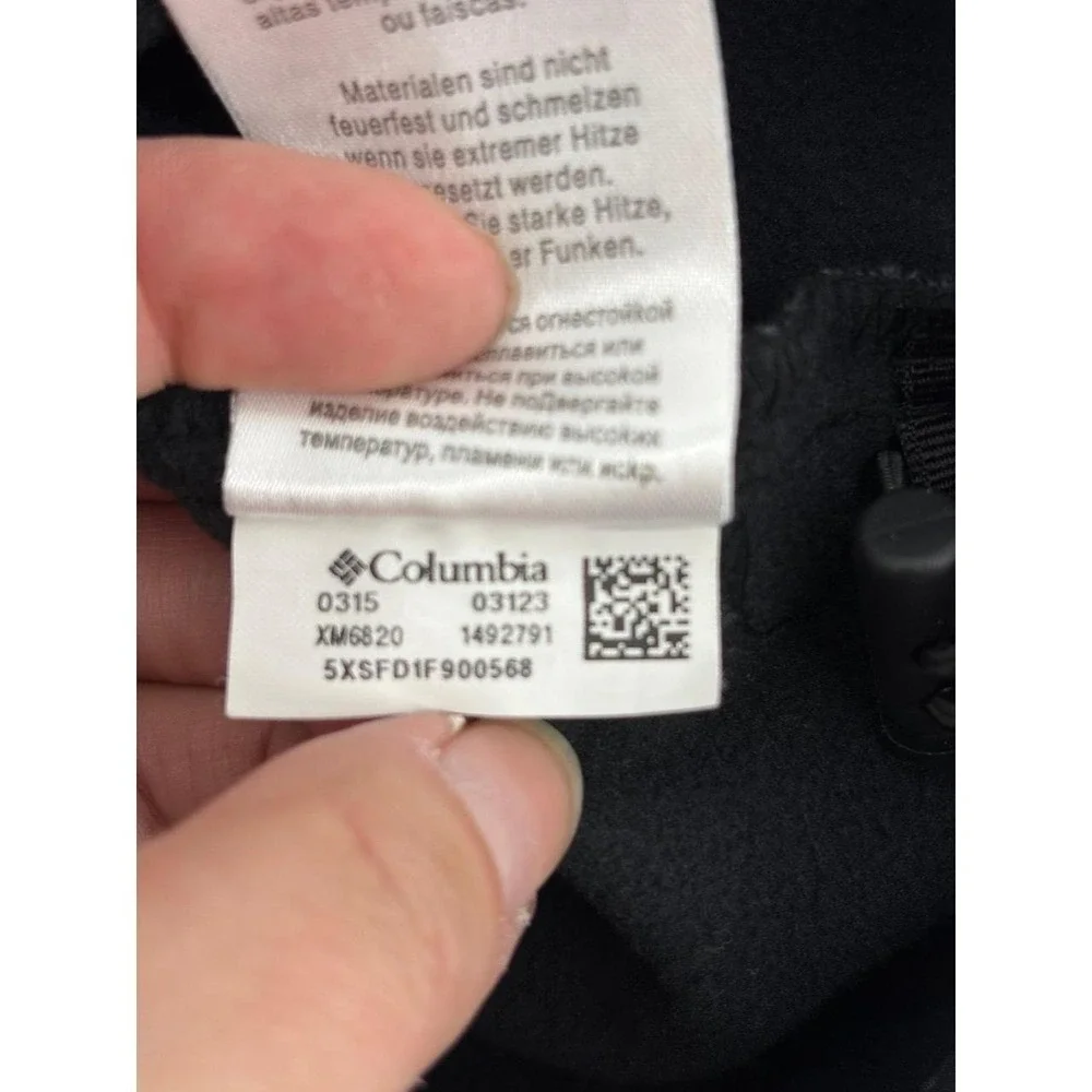 Columbia Softshell Jacket, Gray Black Fleece Lined, Bomber, Full Zip, Size L